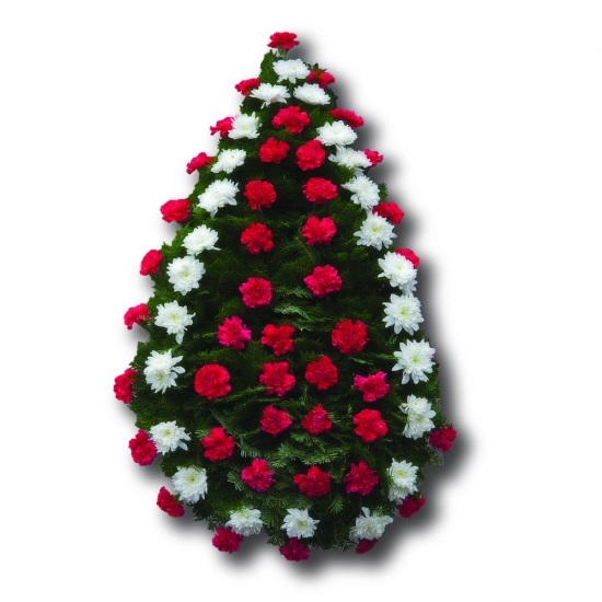 Coroana funerara crizantema si garoafe